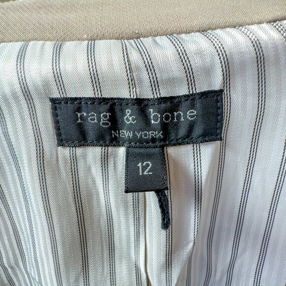 Rag & Bone Slade Beige Blazer Size 12 Tailored Neutral Classic Workwear - Picture 5 of 13